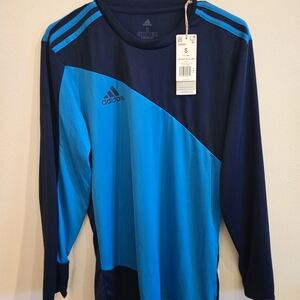 Adidas Men's Small Goalkeeper Jersey NEW Blue Soccer Fùtbol Jersey